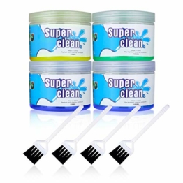 4 Stück Tastatur Reinigungsgel Keyboard Cleaner Universal Tastatur Staubreiniger mit 4 Brushes für Laptop PC Tablet Tastaturen,Auto Entlüftungsöffnungen,Kameras, Drucker,Rechner,Lücken und Schlitze - 1