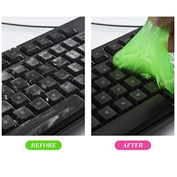 4 Stück Tastaturreiniger Gel,Tastatur Reinigung Universeller Staubreiniger für Laptops, Computers, Auto-Entlüftungsöffnungen, Taschenrechner,Wiederverwendbarer Reinigungsschleim Auto Reinigungsgel - 5