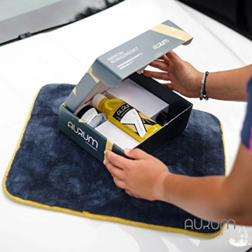Aurum-Performance® Reinigungsknete mit Gleitmittel zur professionellen Autopflege - Entfernt mühelos Flugrost, Insektenreste, Lackablagerungen - nanoClay Set (Lackknete mild + Spezial Gleitspray) - 5