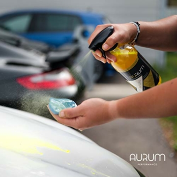 Aurum-Performance® Reinigungsknete mit Gleitmittel zur professionellen Autopflege - Entfernt mühelos Flugrost, Insektenreste, Lackablagerungen - nanoClay Set (Lackknete mild + Spezial Gleitspray) - 6