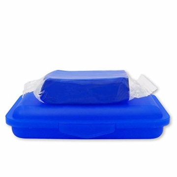 Brestol Reinigungsknete Set3 200 g Knete blau mittelstark + Box + 4X 750 ml Spezial GLEITMITTEL + 4X Poliertuch - Polierknete Lackknete Clay-Bar Auto-Lack-Knete - entfernt Baumharz Insekten u.v.m. - 4