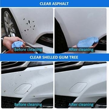 Fixget 3Pcs Lehm Professionelle Lackreinigungsknete zur Lackpflege und Felgenreinigung Auto Detaillierung Magic Clay Bar Reiniger für Autos, Trucks, Wohnwagen (3pcs) - 6