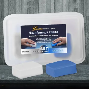 Petzoldt's 2x 100g Reinigungsknete, mild & extra mild, zur Lackreinigung nach der Autowäsche, vor Politur, Coating- oder Wachsauftrag, Lackversiegelung, Fahrzeugfolierung, Car Wrapping