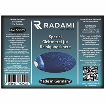 Reinigungsknete für Lack Lackreiniger für Auto Kfz, Wohnwagen und Wohnmobil (100g Reinigungsknete blau+500ml Gleitmittel) - 2