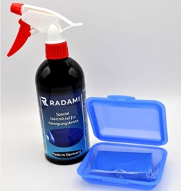 Reinigungsknete für Lack Lackreiniger für Auto Kfz, Wohnwagen und Wohnmobil (100g Reinigungsknete blau+500ml Gleitmittel) - 1