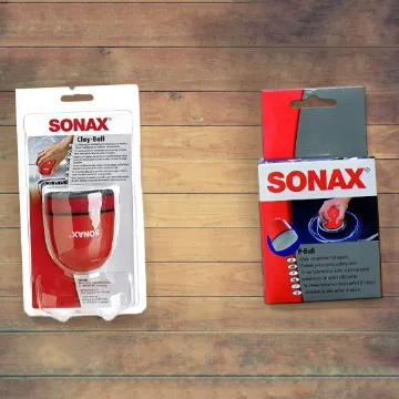SONAX Clay-Ball (1 Stück) Problemlöser gegen hartnäckige Verschmutzungen auf Lack und Glas | Art-Nr. 04197000 & P-Ball (1 Stück) mühelos und schnell zum perfekten Polierergebnis | Art-Nr. 04173410