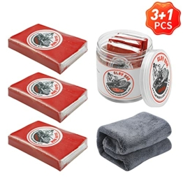 SpBeFlo Reinigungsknete AutoLackknete Polierknete Reinigungsmasse zur Lackpflege Autopflege Felgenreinigung, Car Clay Bar 3 x 100g mit Microfasertuch für Auto Motorrad Trucks - 1