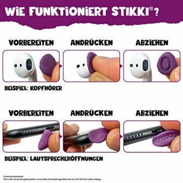 STIKKI® Reinigungsknete für Handy, Smartphone, Kopfhörer UVM. – Professionelles Reinigungsset inkl. Multifunktionsbürsten - 3
