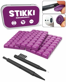 STIKKI® Reinigungsknete für Handy, Smartphone, Kopfhörer UVM. – Professionelles Reinigungsset inkl. Multifunktionsbürsten - 1