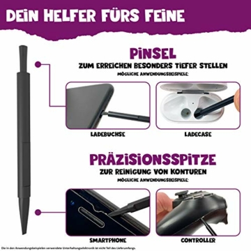 STIKKI® Reinigungsknete für Handy, Smartphone, Kopfhörer UVM. – Professionelles Reinigungsset inkl. Multifunktionsbürsten - 6