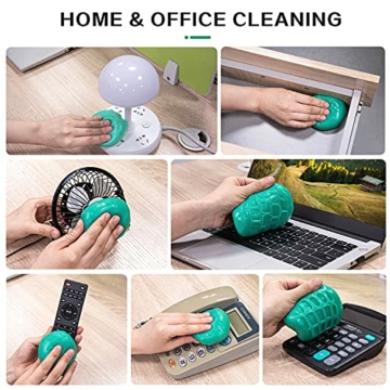 TICARVE Tastatur Reinigungsgel Auto Reinigungsgel für den Innenraum Schleim Reiniger Universeller Staubreiniger für Laptop, Drucker, Kameras, Auto (Grün) - 6