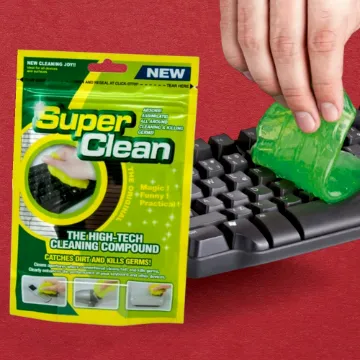 TRIXES Tastatur Reiniger - Staub- / Schmutzentferner grün für PC, Computer, Mobile und andere Alltagsgegenstände - wiederverwendbarer Kitt